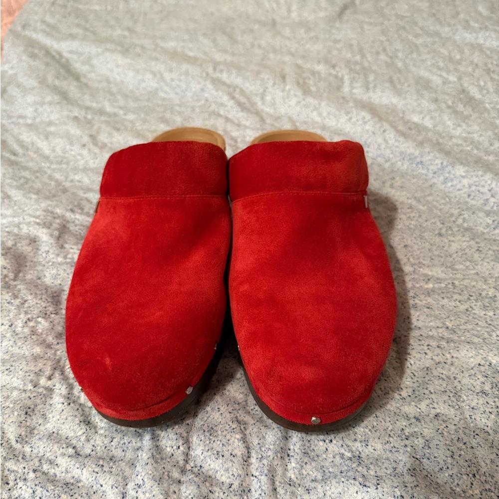 Vionic Red Suede Clogs Mule - Picture 5 of 7